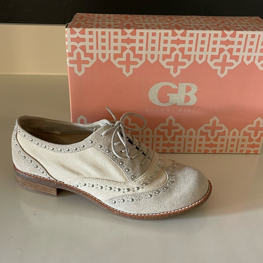 Gianni Bini suede studded oxford loafer - worn twice